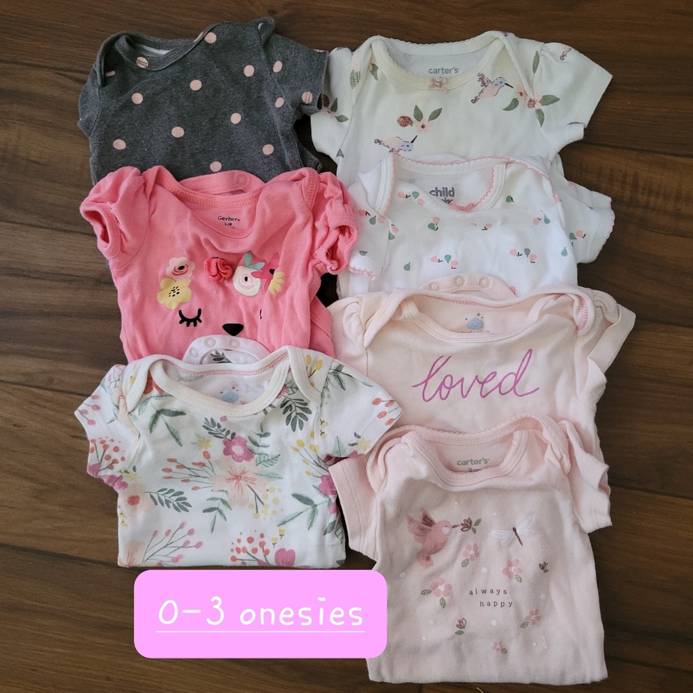 0-3 baby girl onesies bodysuit